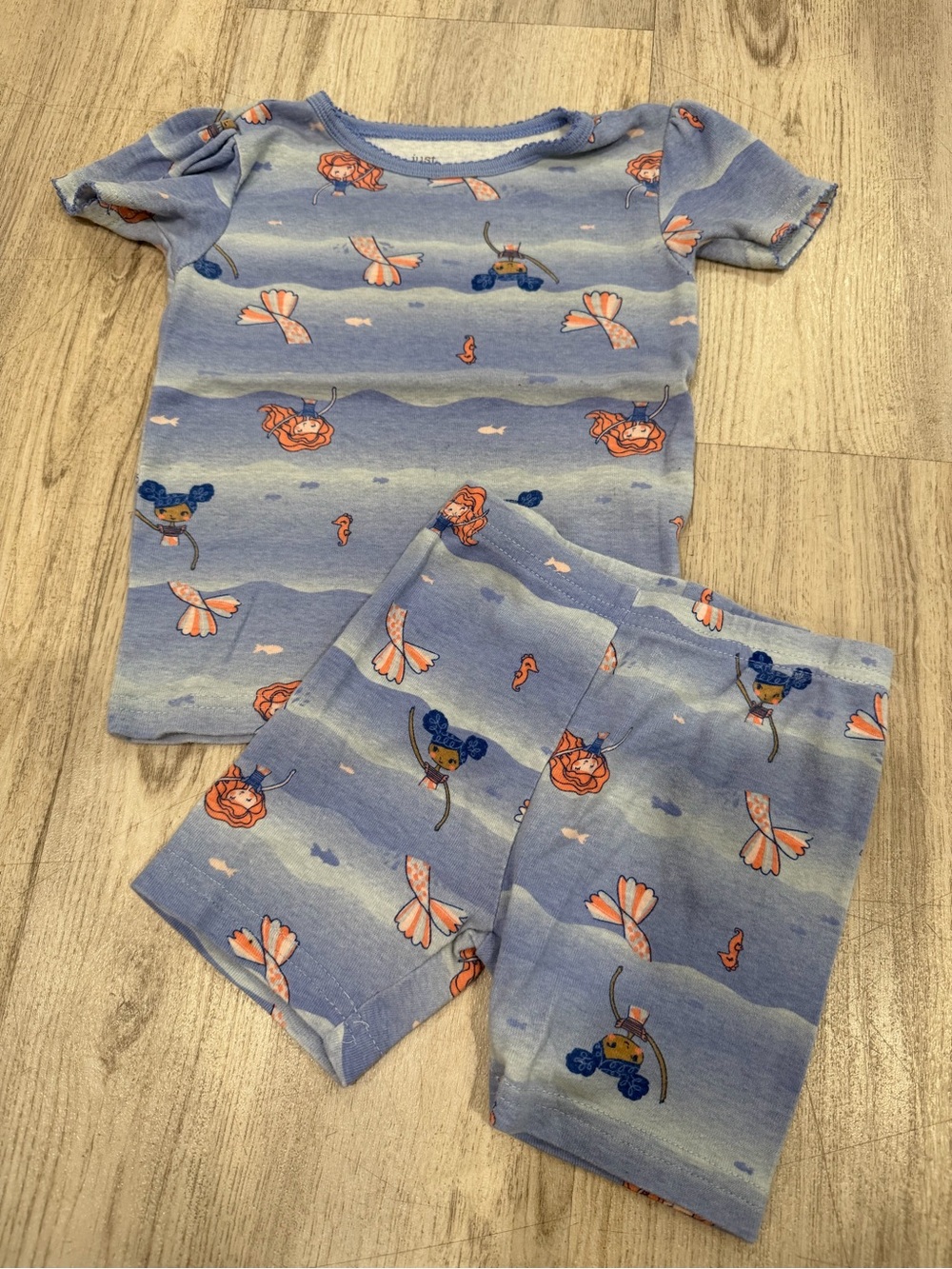Carter's Light Blue Mermaid & Seashell Pajama Set